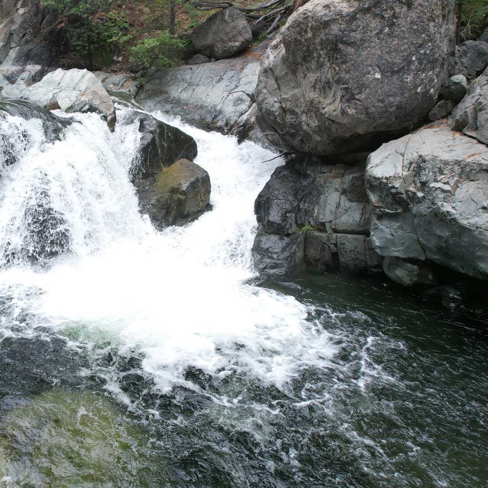 a waterfall over rocks<br />
